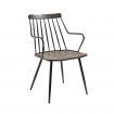 Black Brushed Plywood Wood Bradley Steel Framed Dining Chair Black