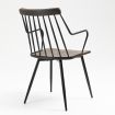 Black Brushed Plywood Wood Bradley Steel Framed Dining Chair Black