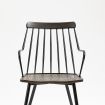 Black Brushed Plywood Wood Bradley Steel Framed Dining Chair Black