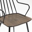 Black Brushed Plywood Wood Bradley Steel Framed Dining Chair Black