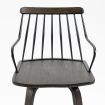 Black Brushed Plywood Swivel Bar Chair in Black Powder Coated Finish, Black