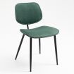 Dining Chair with Fabric Upholstery and Black Brushed Wood 2pcs/Set Green