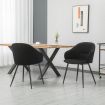 Dining Chair with Fabric Upholstery and Black Powder Coated Finish 2pcs/Set, Black