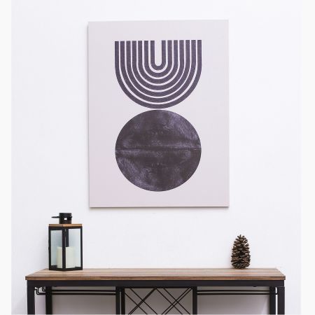 Fingerprints and Black Circle Frameless Canvas Wall Art