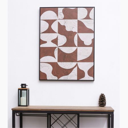 Irregular Pattern Black Framed Canvas Wall Art