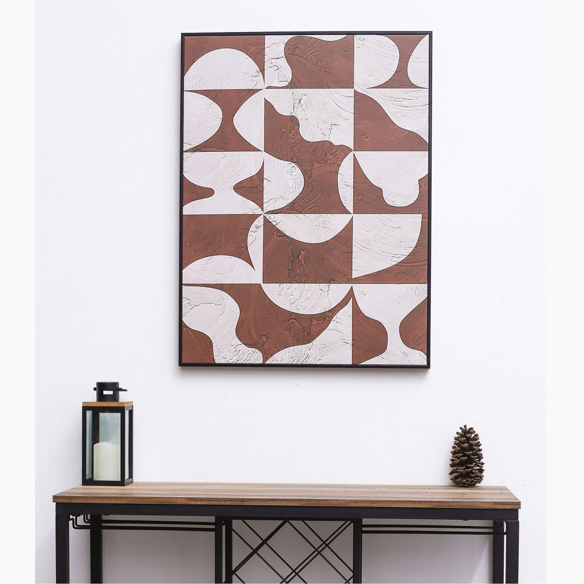 Irregular Pattern Black Framed Canvas Wall Art