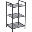 SONGMICS Bathroom Shelf 3-Tier Storage Rack with Adjustable Shelf Black