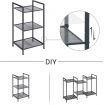 SONGMICS Bathroom Shelf 3-Tier Storage Rack with Adjustable Shelf Black