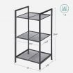 SONGMICS Bathroom Shelf 3-Tier Storage Rack with Adjustable Shelf Black