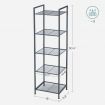 SONGMICS Bathroom Shelf 5-Tier Storage Rack with Adjustable Shelf Black