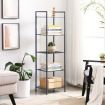 SONGMICS Bathroom Shelf 5-Tier Storage Rack with Adjustable Shelf Black