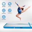 Air Track Exercise Mat Gymnastics Home Gym Equipment Floor Inflatable Tumbling Training Practice Pad with Electric Air Pump Blue 4x1M