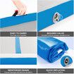 Air Track Exercise Mat Gymnastics Home Gym Equipment Floor Inflatable Tumbling Training Practice Pad with Electric Air Pump Blue 4x1M