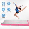 Air Track Exercise Mat Gymnastics Equipment Home Gym Floor Tumbling Inflatable Practice Training Pad with Electric Air Pump Pink