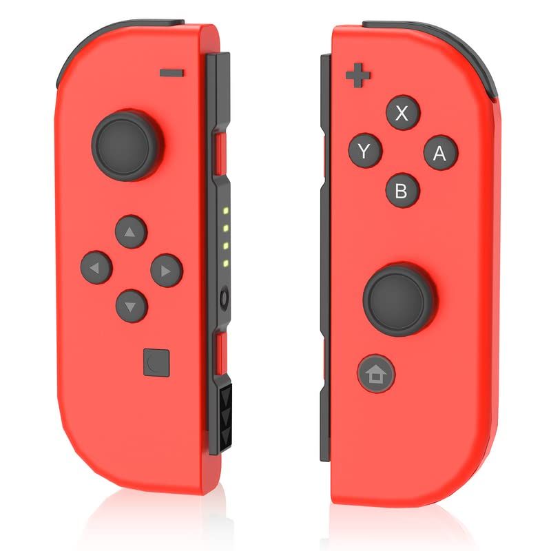 Joycon Controller for Mario Red Compatible with Nintendo Switch/Switch OLED with Dual Vibration/Joystick,Replacement L/R Joycons controllerSupport Wake-up Function/Motion Control/Screenshot (Red)