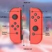 Joycon Controller for Mario Red Compatible with Nintendo Switch/Switch OLED with Dual Vibration/Joystick,Replacement L/R Joycons controllerSupport Wake-up Function/Motion Control/Screenshot (Red)