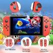 Joycon Controller for Mario Red Compatible with Nintendo Switch/Switch OLED with Dual Vibration/Joystick,Replacement L/R Joycons controllerSupport Wake-up Function/Motion Control/Screenshot (Red)