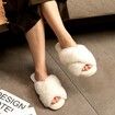 Fluffy House Slippers for Women Fuzzy Slippers Upgraded TPR Sole Cute Slippers for Women Indoor and Outdoor Size M Color White