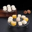 Stainless Steel Steamer Rack Dumplings Eggs Round Steamer Tray Trivet Pans Air Fryer Stand Kitchen Supplies(1 Pack,19.5*5.3 CM)