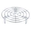 Stainless Steel Steamer Rack Dumplings Eggs Round Steamer Tray Trivet Pans Air Fryer Stand Kitchen Supplies(1 Pack,19.5*5.3 CM)