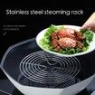 Stainless Steel Steamer Rack Dumplings Eggs Round Steamer Tray Trivet Pans Air Fryer Stand Kitchen Supplies(1 Pack,19.5*5.3 CM)