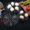 Stainless Steel Steamer Rack Dumplings Eggs Round Steamer Tray Trivet Pans Air Fryer Stand Kitchen Supplies(1 Pack,19.5*5.3 CM)