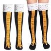 Chicken Paws Feet Socks Women Leg Long Socks Funny Cartoon Cotton Chicken Leg Claw Ladies 3D Print Thigh High Socks