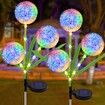 2PC Solar Garden Lights,3-in-1 Colorful Solar ,2 Modes Solar Dandelion Garden Decorative Lights for Pathway, PatioYard Decoration(Dandelion)