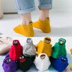 5pcs Fashion Socks Women's Pure Cotton Candy-Colored Cartoon Short Socks Heart Casual Animal Funny Color Random Sent