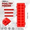 2 Plastic Flip Top Bird Small Poultry Feeder for Pigeon Chicken Feeder Dispenser (Red)