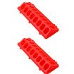 2 Plastic Flip Top Bird Small Poultry Feeder for Pigeon Chicken Feeder Dispenser (Red)