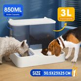 2 In 1 Auto Cat Feeder Kit Gravity 3L Dog Food Bowl Pet Water Dispenser Automatic Feeding for Small Medium Large Pets Petscene