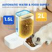 Automatic Cat Feeder 1.5L Water Dispenser 2L Food Bowl Auto Pet Feeding Gravity Fed for Small Medium Large Pets 2 In 1 Petscene