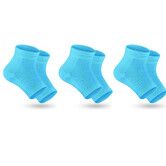 Heel Moisturizing Socks Open Toe Socks Women Dry Hard Cracked Feet 3 Pairs Blue