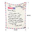 Premium Dear Mom Blanket Presents for Mother's Day Soft Cozy Flannel Throw Blanket Moms Blanket Gift-150*200 CM