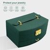 Jewelry Organizer 2 Layer Jewelry Boxes PU Leather For Earrings Ring Bracelets For Mother's Day Gift (Green)