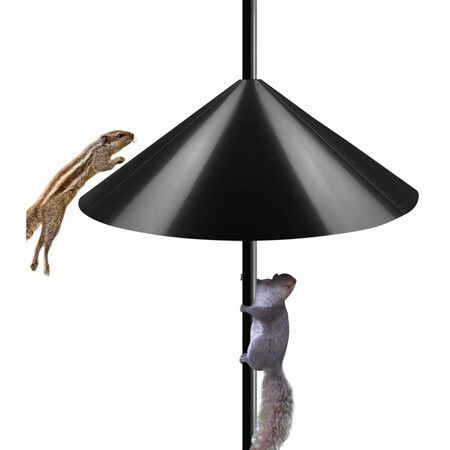Wide Squirrel Baffle for Bird Feeder Pole,Outside Pole Mount Stopper & Bird House Guard for Outdoor Shepherd's Hook (Black,19 Inch,1 Pack)