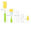 6 PCS Baby Bottle Nipple Brush Suit Set Flexible Rotating Sponge Head Cleaning Kit