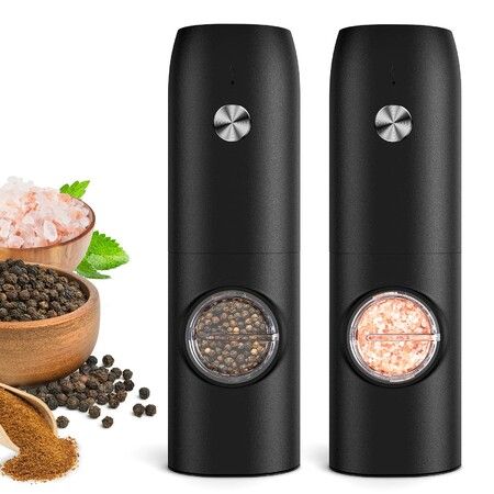 Gravity Electric Salt And Pepper Grinder Set, Battery Powered Led Light Pepper  Grinder, One Hand Automatic Operation, Adjustable Coarseness Pepper Mill,  Spice Shakers, Kitchen Gadgets, Gift Ideas, Chrismas Gifts, Halloween Gifts  