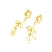 Bohemian-style Long Metal Flower Tassel Earrings Gold-colored Floral Pierce Stud