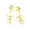 Bohemian-style Long Metal Flower Tassel Earrings Gold-colored Floral Pierce Stud