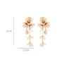 Bohemian-style Long Metal Flower Tassel Earrings Gold-colored Floral Pierce Stud