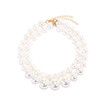 Double-Layered Pearl Collarbone Chain, Baroque Style Imitate faux Pearl Necklace