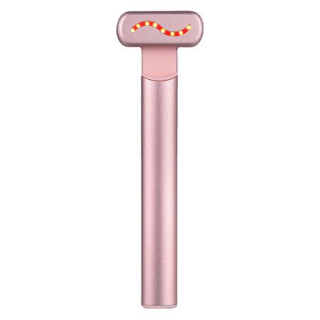 EMS SkinCare Beauty Instrument Rotating Hot Compress Heating Vibration Therapy Wand Pink