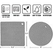 Silicone Trivet Mats - 4 Heat Resistant Pot Holders,Multipurpose Non-Slip Hot Pads for Kitchen Potholders,Hot Dishers,Jar Opener,Spoon Holder,Food Grade Silicone & BPA Free (Grey)