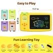 Talking Flash Cards with LCD Writing Tablet 224 Sight Words Montessori Educational Toys for Kids Age 3+(Yellow)