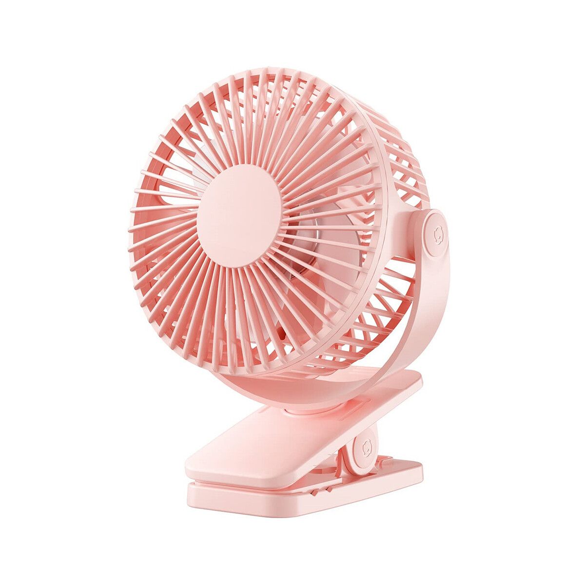 Portable Clip on Fan Battery Operated,Small Powerful USB Desk Fan,3 Speed Quiet Rechargeable Mini Table Fan,360° Rotate Personal Cooling Fan for Home Office Stroller Camping (Pink)