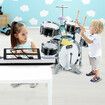 Kids Jazz Drum Set Junior Musical Educational Instrument Toy Kit Childrens Learning Preschool Playset with Stool Plastic