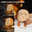 Plush Toy Night Light Alarm Clock for Kids, Cozy Plushies, Bedroom Clock with Dual Alarm and Snooze, Dimmable Bedside Lamp Birthday Gifts Ideal for Kids Women