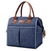 Lunch Bag Insulated Cooler Tote Bags Adult Reusable with Water Resistant for Work School Travel Picnic-Blue